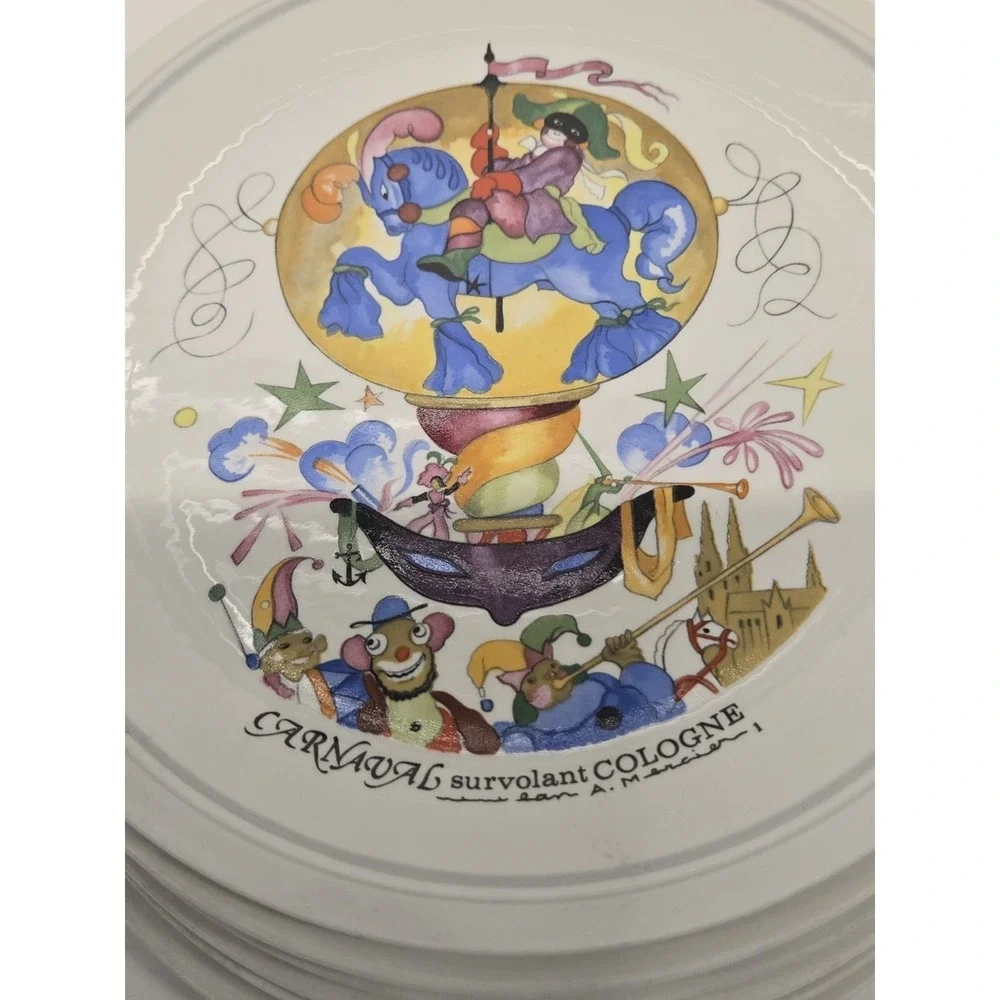 Villeroy & Boch LE BALLON Salad Accent‎ Plates CARNIVAL HOT AIR BALLOON Set of 6